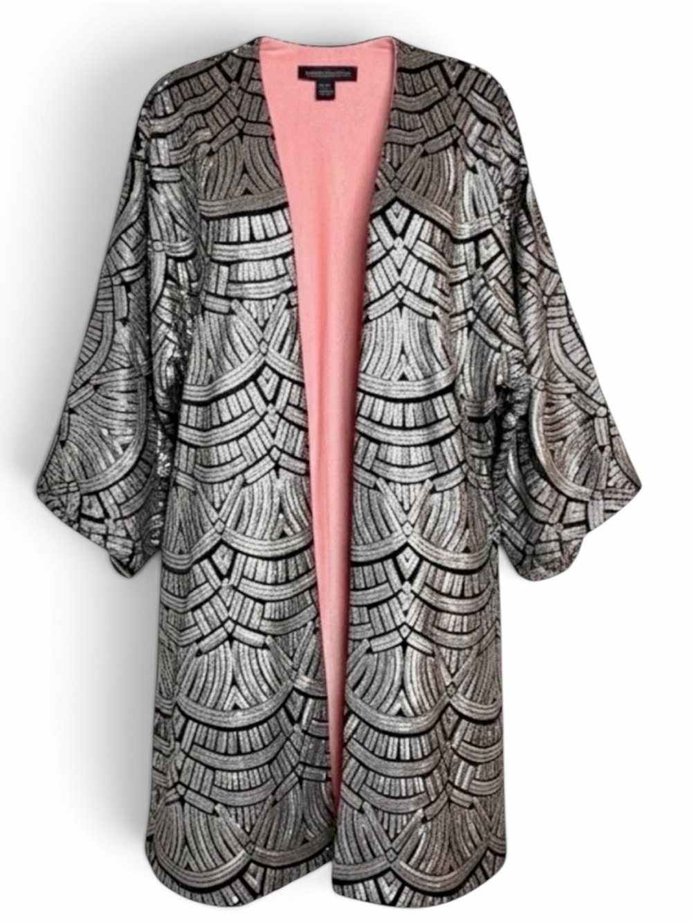 Warrior Within Designs Sequin Kimono Duster Black Silver